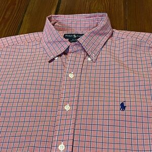 Ralph‎ Lauren Blake Red/Blue Polo Button Down Long Sleeve Oxford Shirt Large
